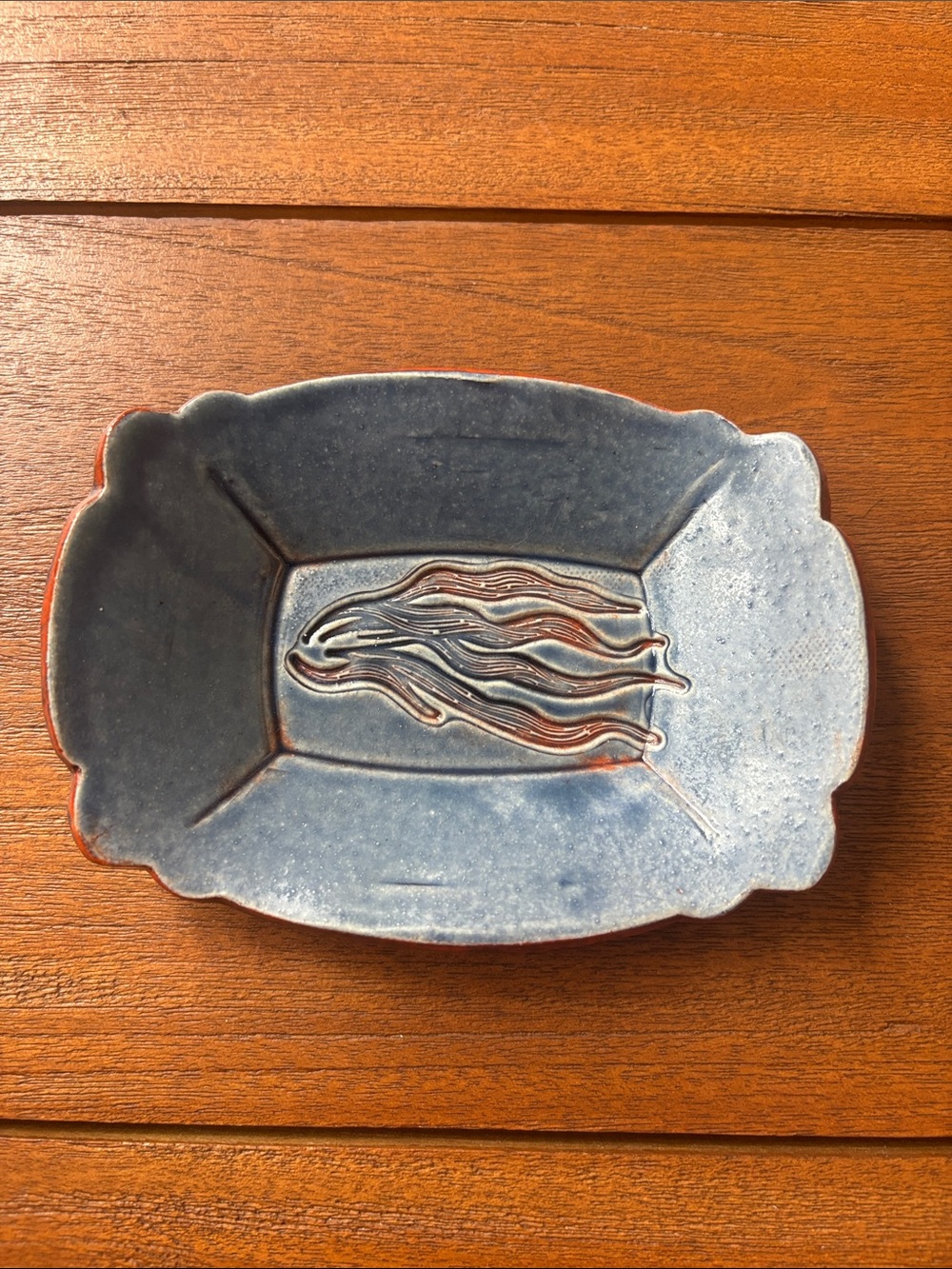 Handcrafted Blue Ceramic Jellyfish Dish - Home Art